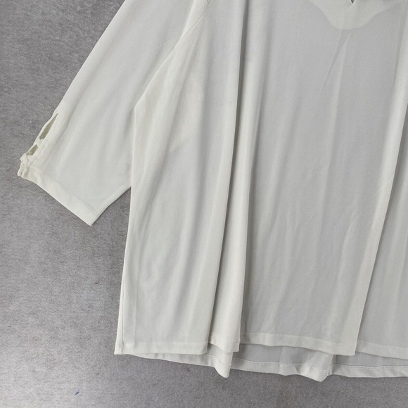 NWT New Directions Blouse Womens‎ 2X Flowy Tunic Career Metal Accent 3/4 Sleeve - Picture 9 of 13